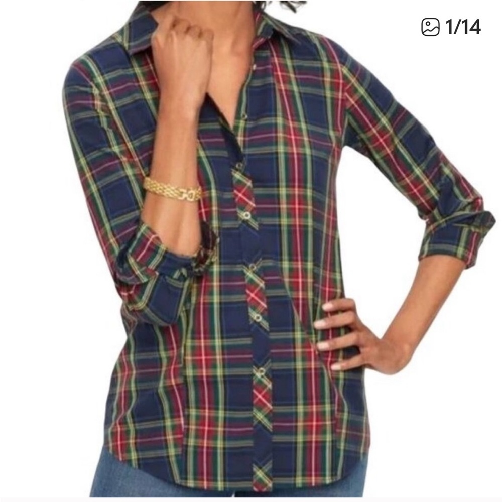 Talbots Plaid Blouse